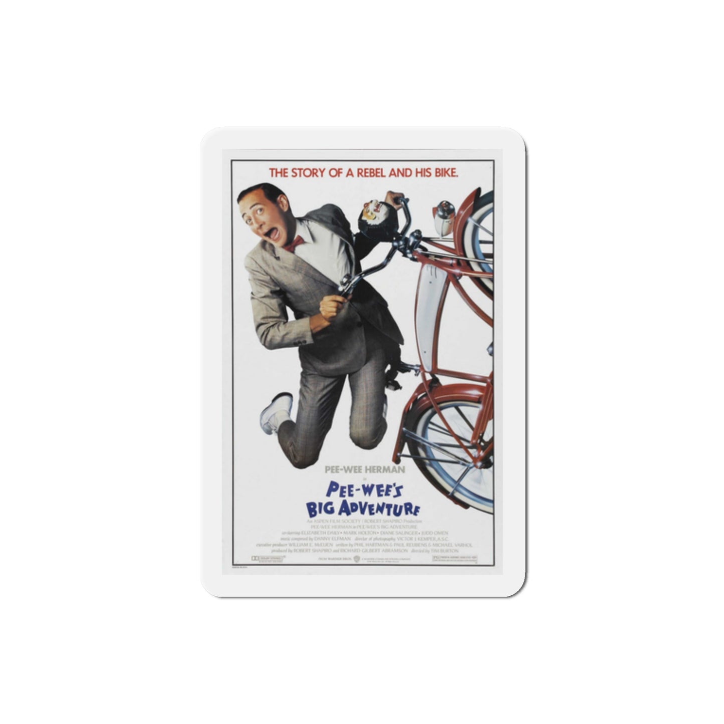 Pee Wee's Big Adventure 1985 Movie Poster Die-Cut Magnet-2" x 2"-The Sticker Space