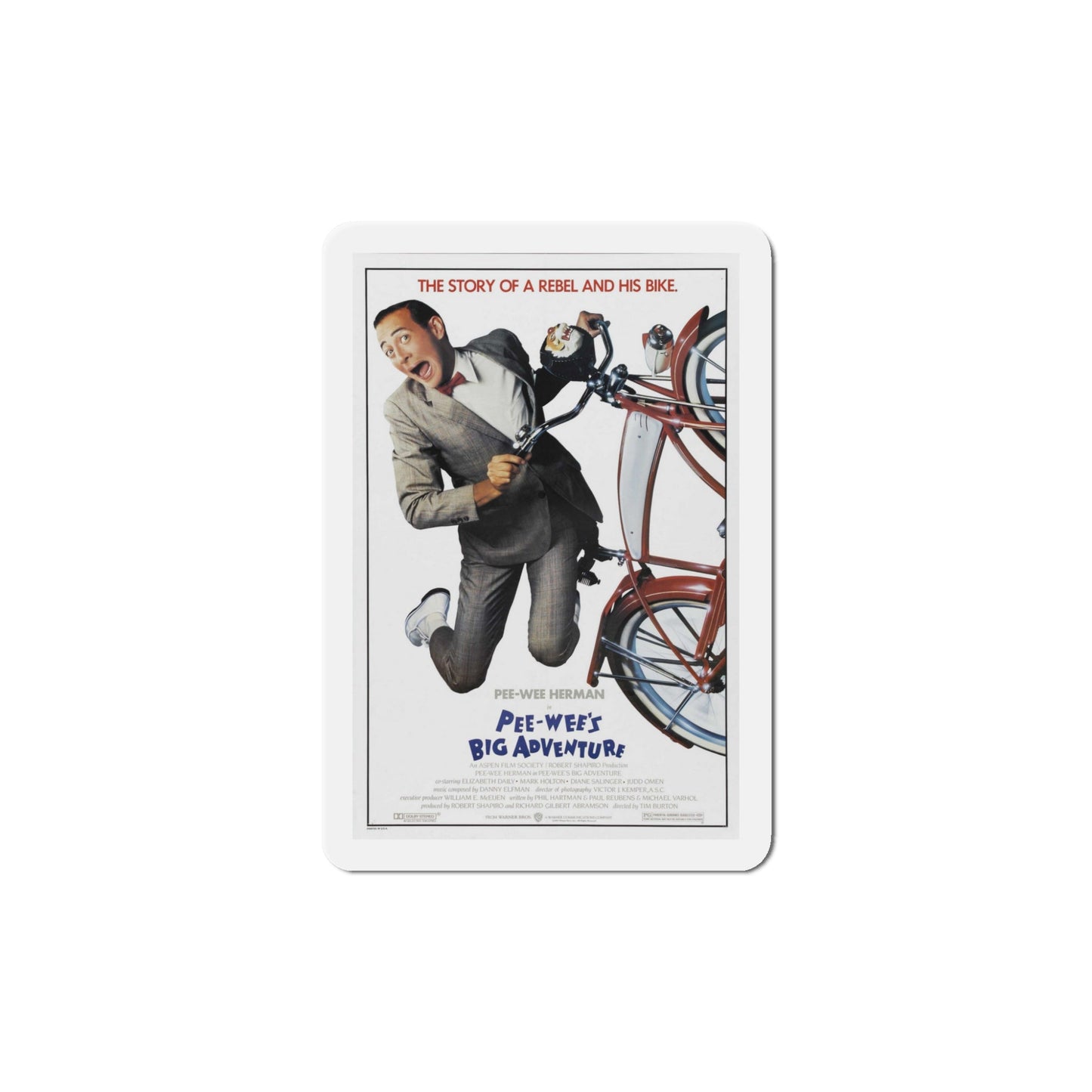 Pee Wee's Big Adventure 1985 Movie Poster Die-Cut Magnet-5" x 5"-The Sticker Space