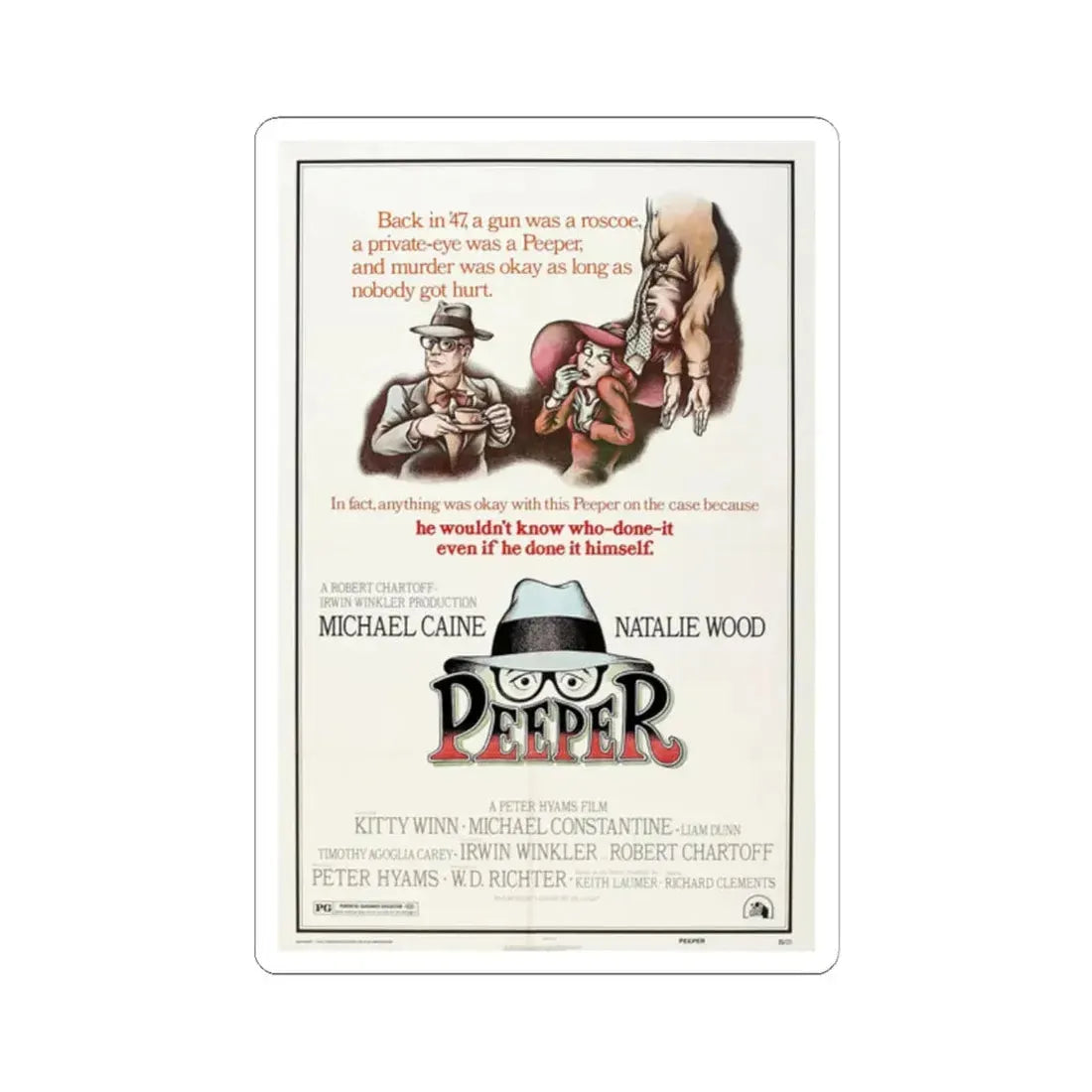Peeper 1976 Movie Poster - STICKER Vinyl Kiss-Cut Decal 2 Inch White - The Sticker Space