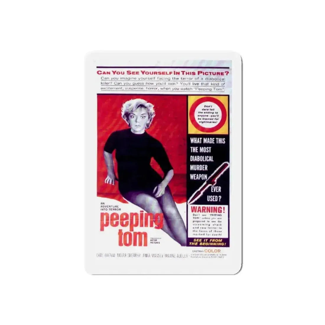 PEEPING TOM (2) 1960 Movie Poster - Refrigerator Magnet 4 Inch Die-Cut - The Sticker Space