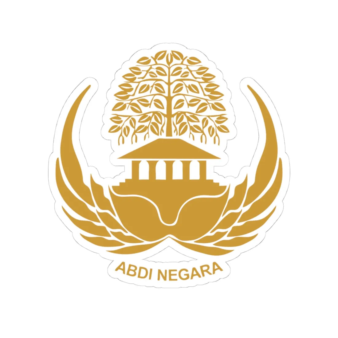 Pegawai Negeri Sipil (Indonesia) (Coat of Arms) STICKER Vinyl Kiss-Cut Decal 4 Inch White - The Sticker Space