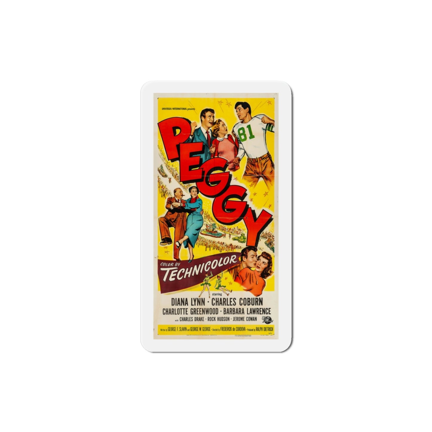 Peggy 1950 Movie Poster Die-Cut Magnet-3 Inch-The Sticker Space