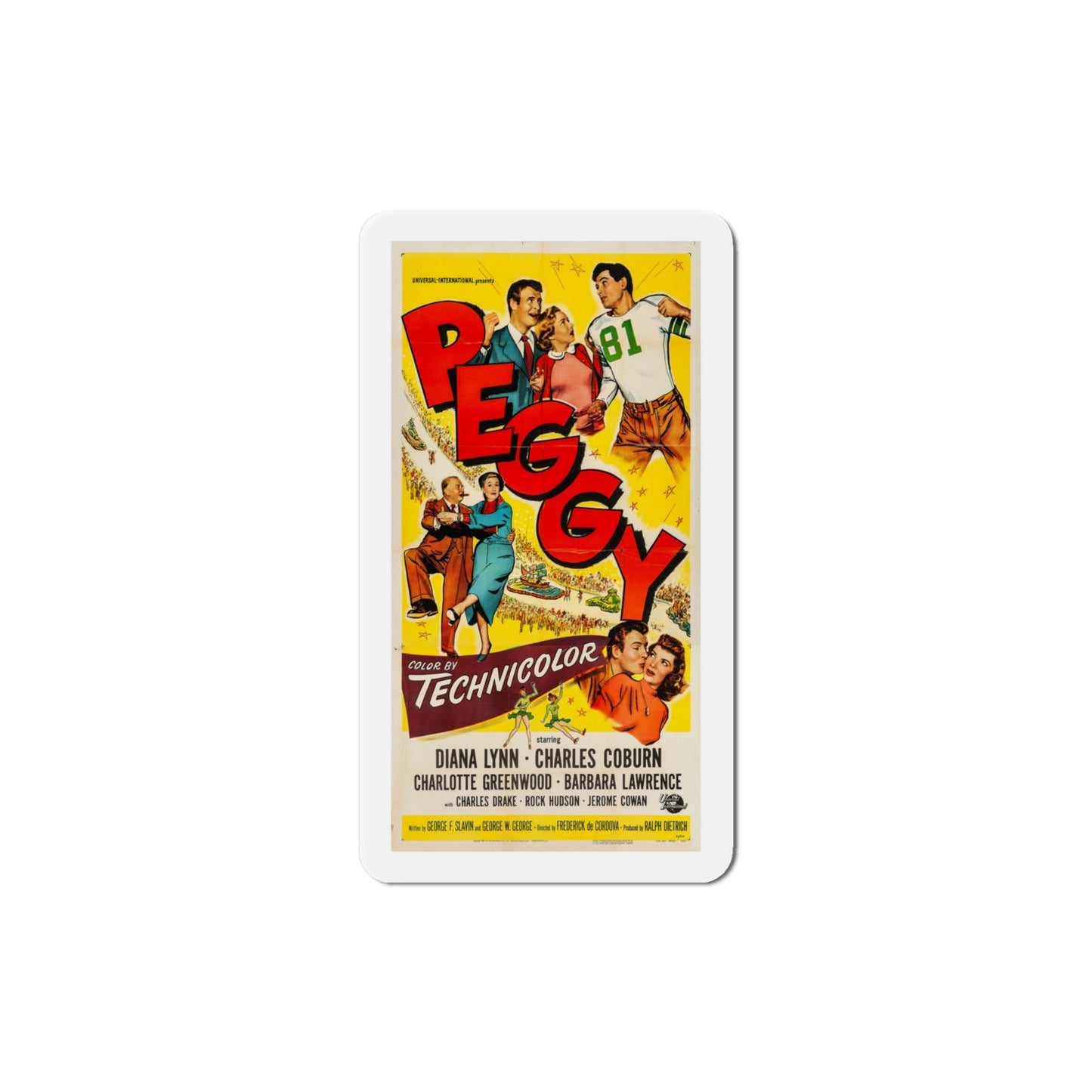 Peggy 1950 Movie Poster Die-Cut Magnet-4 Inch-The Sticker Space