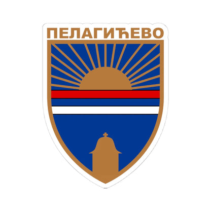 Pelagicevo - Coat of arms (Bosnia and Herzegovina) (Coat of Arms) STICKER Vinyl Kiss-Cut Decal 4 Inch White - The Sticker Space