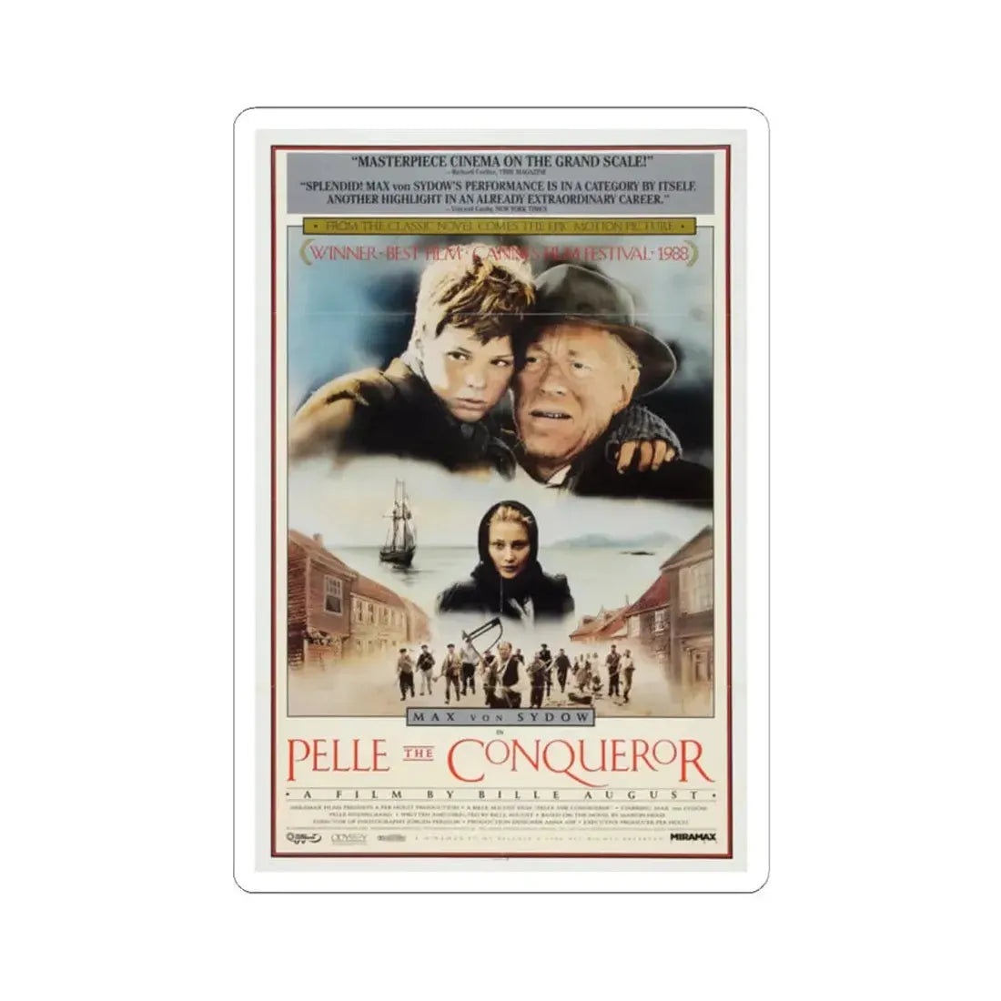 Pelle the Conqueror 1988 Movie Poster - STICKER Vinyl Kiss-Cut Decal 2 Inch White - The Sticker Space