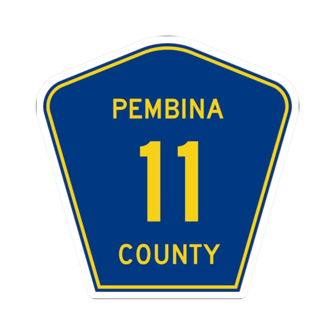 Pembina County Route 11 ND (North Dakota) (Road Sign) STICKER Vinyl Kiss-Cut Decal 2 Inch White - The Sticker Space