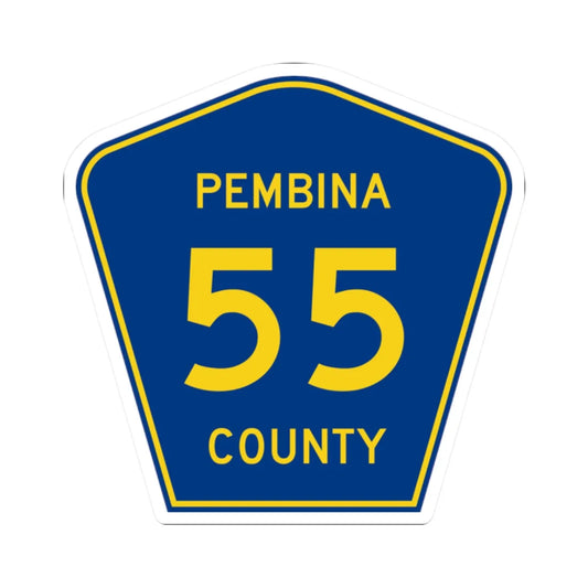 Pembina County Route 55 ND (North Dakota) (Road Sign) STICKER Vinyl Kiss-Cut Decal 2 Inch White - The Sticker Space