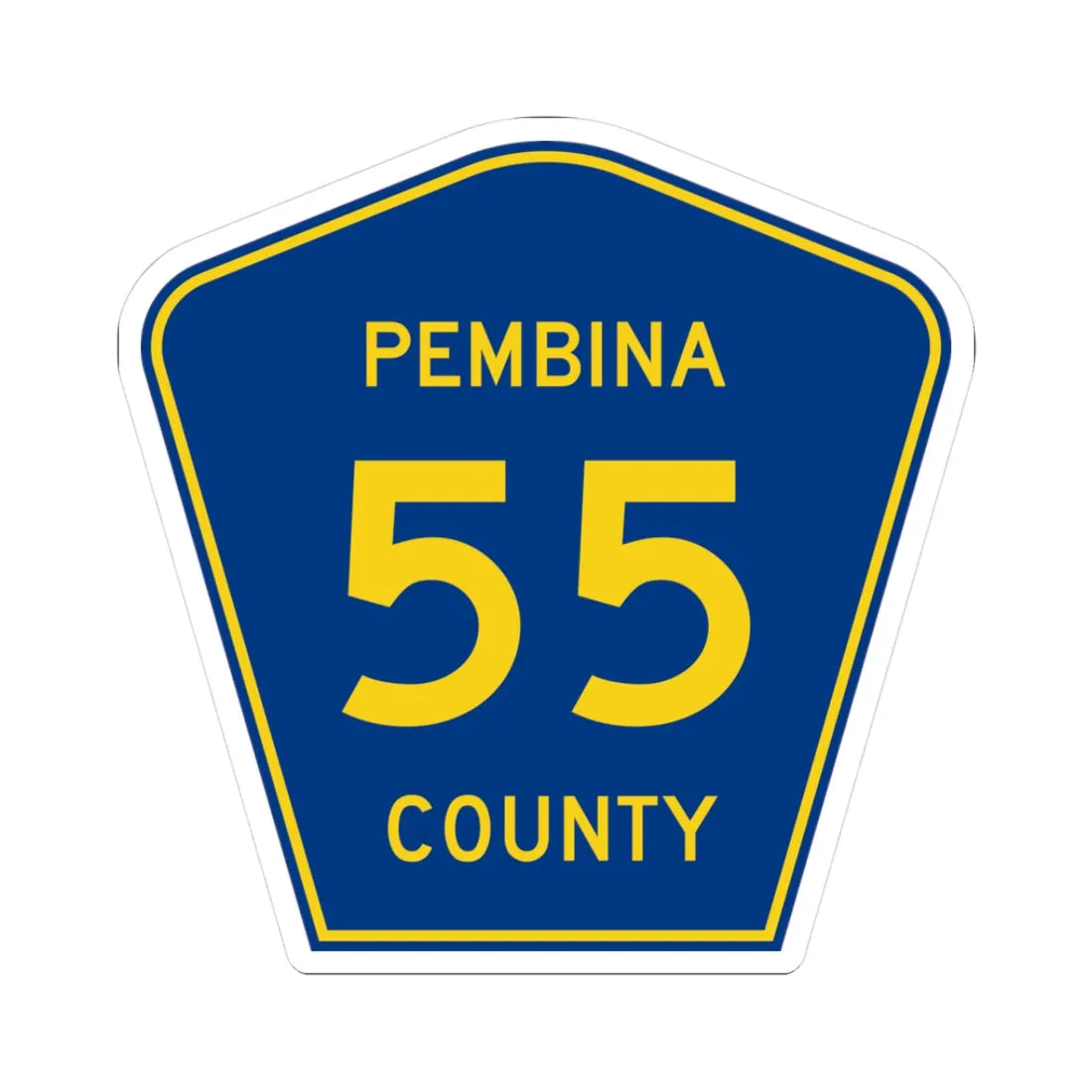 Pembina County Route 55 ND (North Dakota) (Road Sign) STICKER Vinyl Kiss-Cut Decal 3 Inch White - The Sticker Space