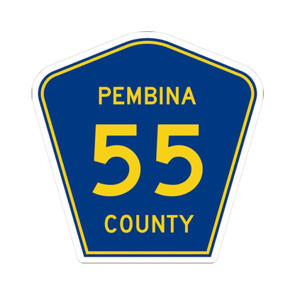 Pembina County Route 55 ND (North Dakota) (Road Sign) STICKER Vinyl Kiss-Cut Decal 3 Inch White - The Sticker Space