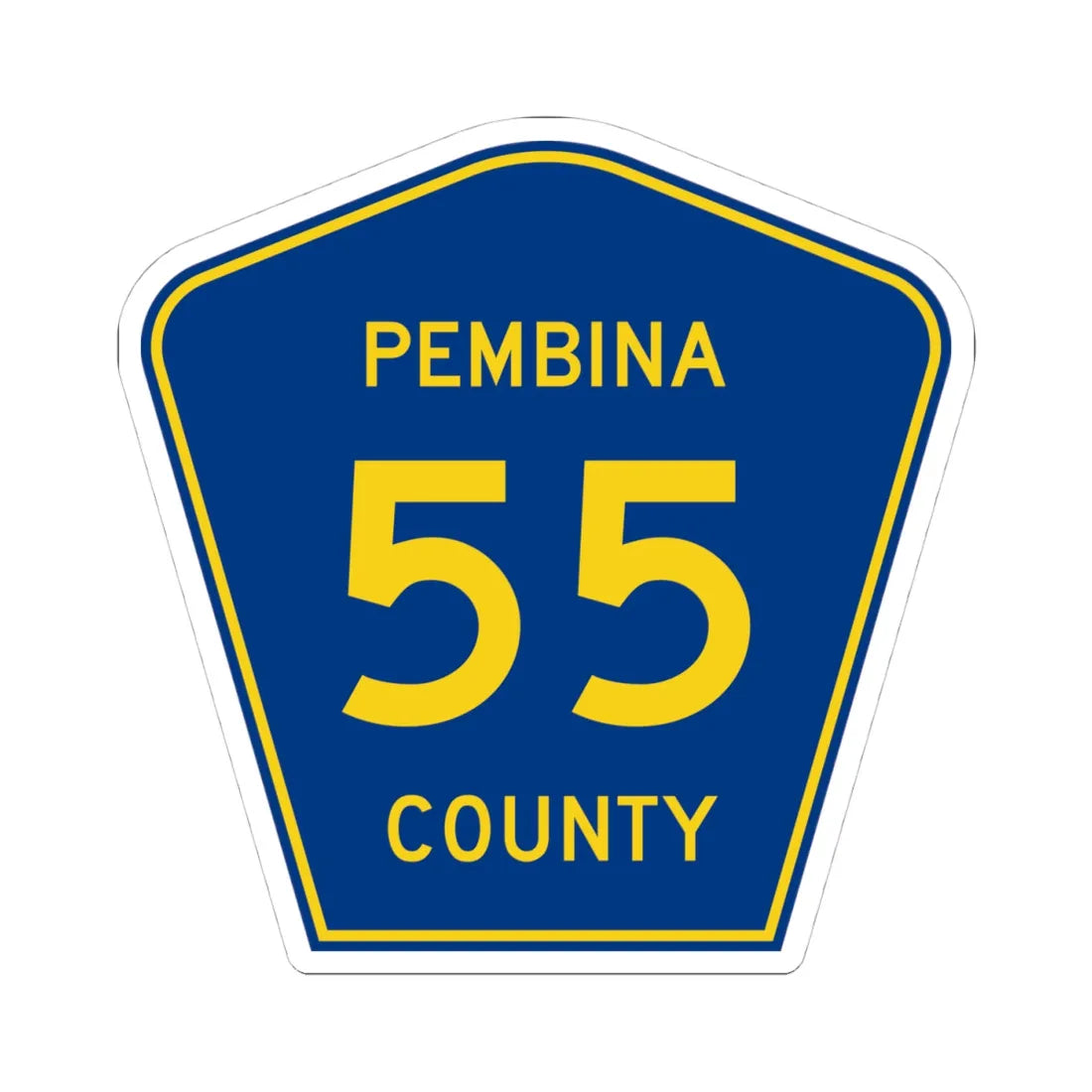 Pembina County Route 55 ND (North Dakota) (Road Sign) STICKER Vinyl Kiss-Cut Decal 4 Inch White - The Sticker Space