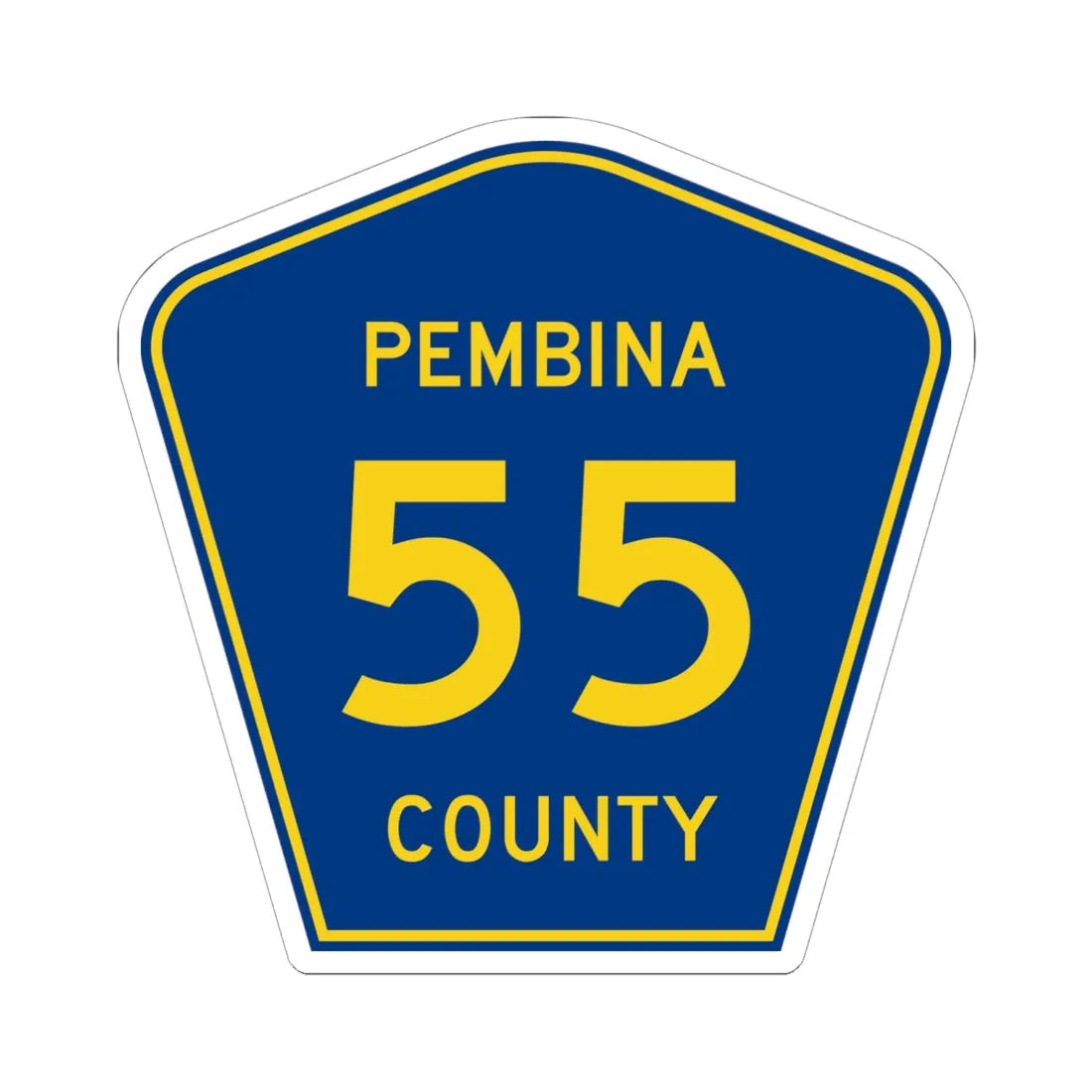 Pembina County Route 55 ND (North Dakota) (Road Sign) STICKER Vinyl Kiss-Cut Decal 6 Inch White - The Sticker Space