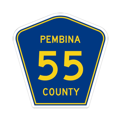 Pembina County Route 55 ND (North Dakota) (Road Sign) STICKER Vinyl Kiss-Cut Decal 6 Inch White - The Sticker Space