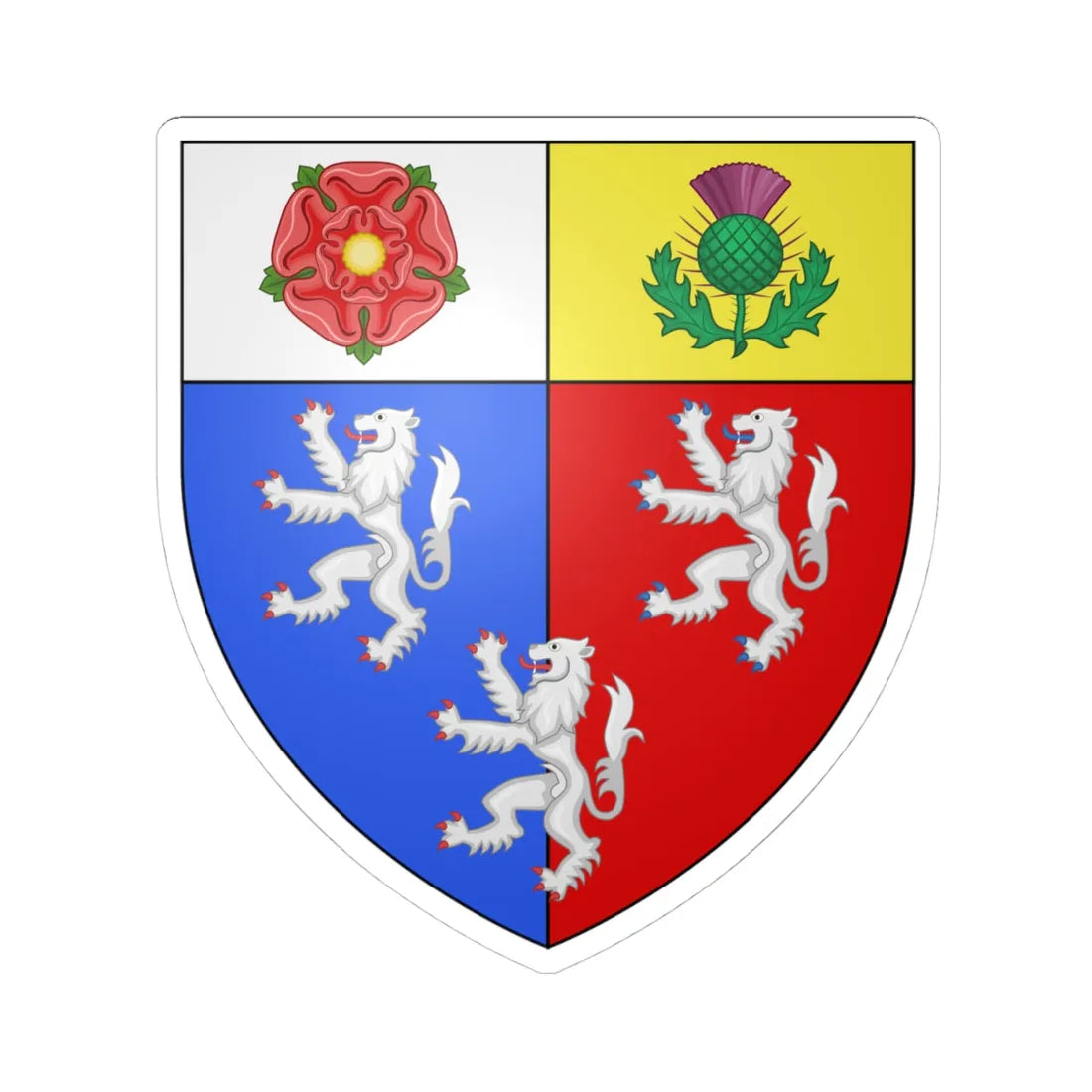 Pembroke College Oxford Coat Of Arms (England) (Coat of Arms) STICKER Vinyl Kiss-Cut Decal 4 Inch White - The Sticker Space