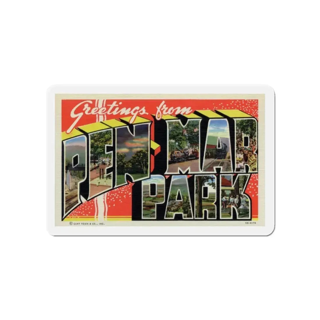 Pen Mar Park (Greeting Postcards) Refrigerator Magnet 5 Inch - The Sticker Space