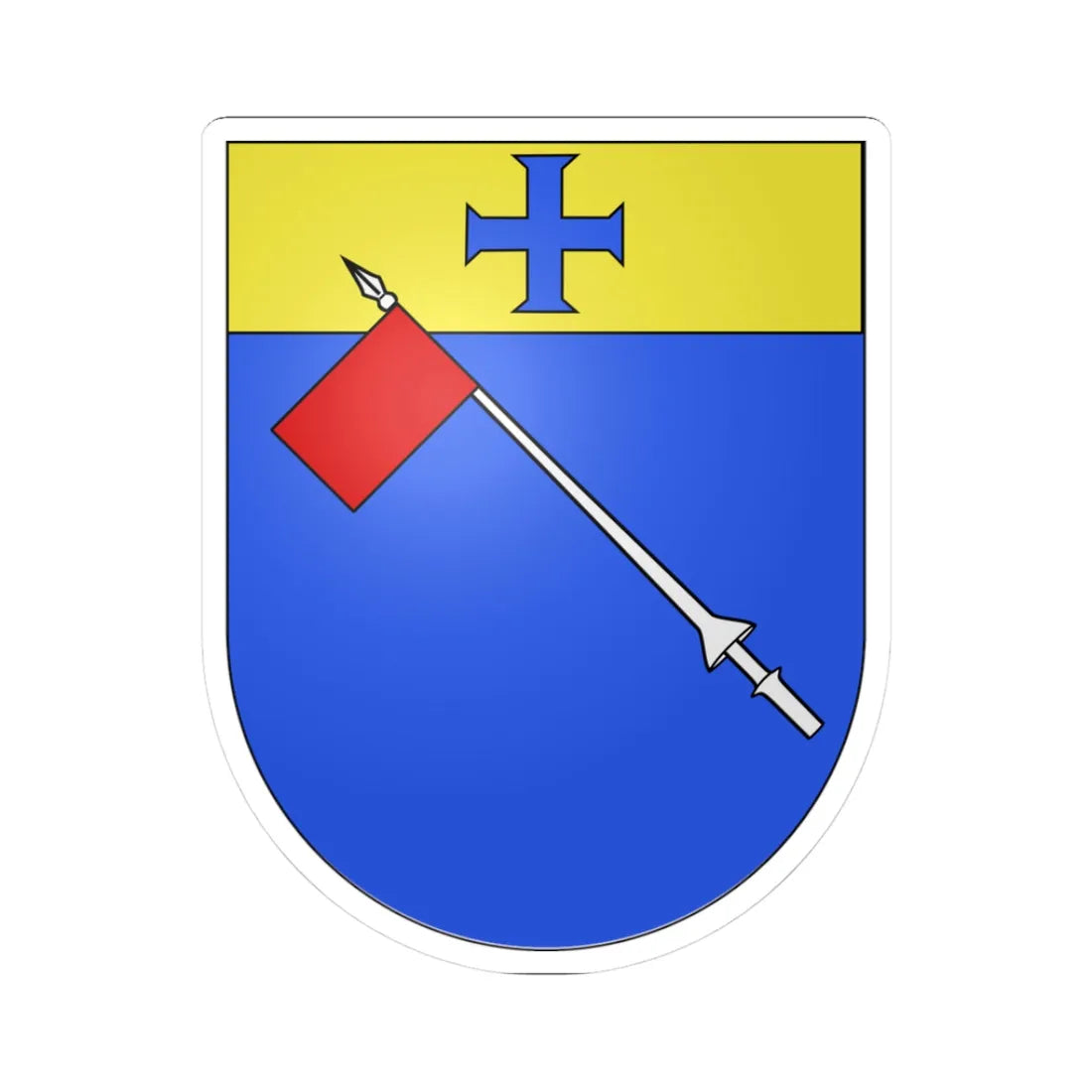 Épendes-FR-coat of arms (Switzerland) (Coat of Arms) STICKER Vinyl Kiss-Cut Decal 3 Inch White - The Sticker Space