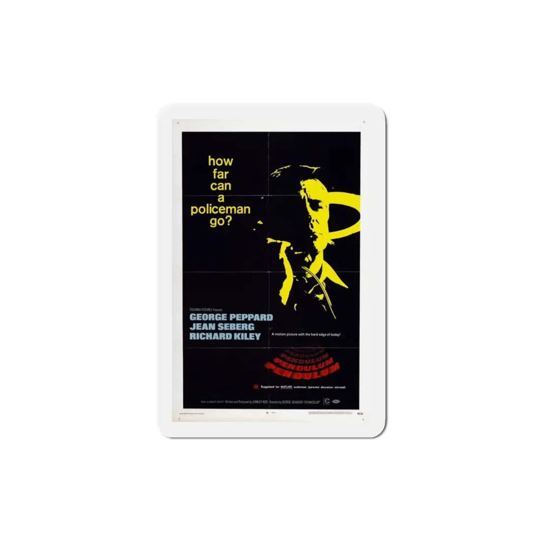 Pendulum 1969 Movie Poster Refrigerator Magnet - The Sticker Space