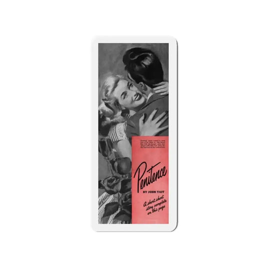 Penitence, Collier's Magazine, June 8, 1946 (Magazine Illustration) Refrigerator Magnet 2 Inch Die-Cut - The Sticker Space