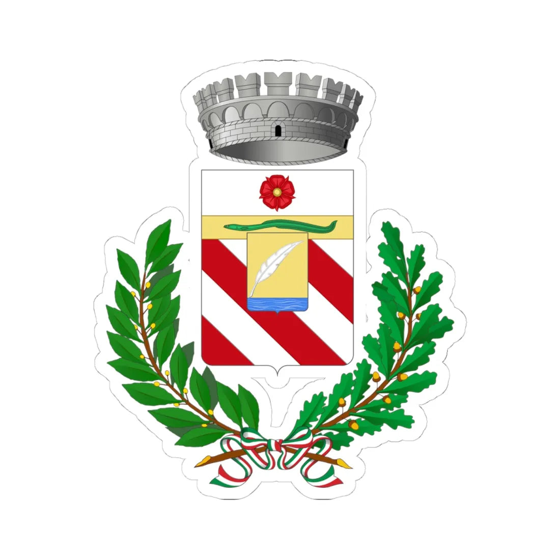 Penna in Teverina-Stemma (Italy) (Coat of Arms) STICKER Vinyl Kiss-Cut Decal 4 Inch White - The Sticker Space