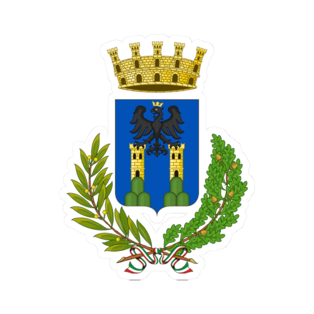 Pennabilli-Stemma (Italy) (Coat of Arms) STICKER Vinyl Kiss-Cut Decal 2 Inch White - The Sticker Space