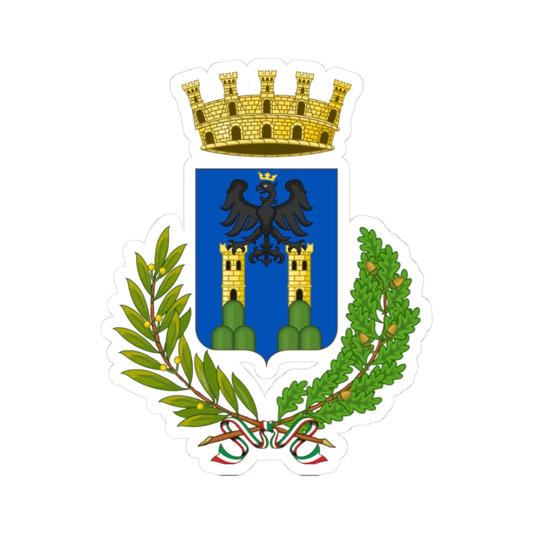 Pennabilli-Stemma (Italy) (Coat of Arms) STICKER Vinyl Kiss-Cut Decal 3 Inch White - The Sticker Space