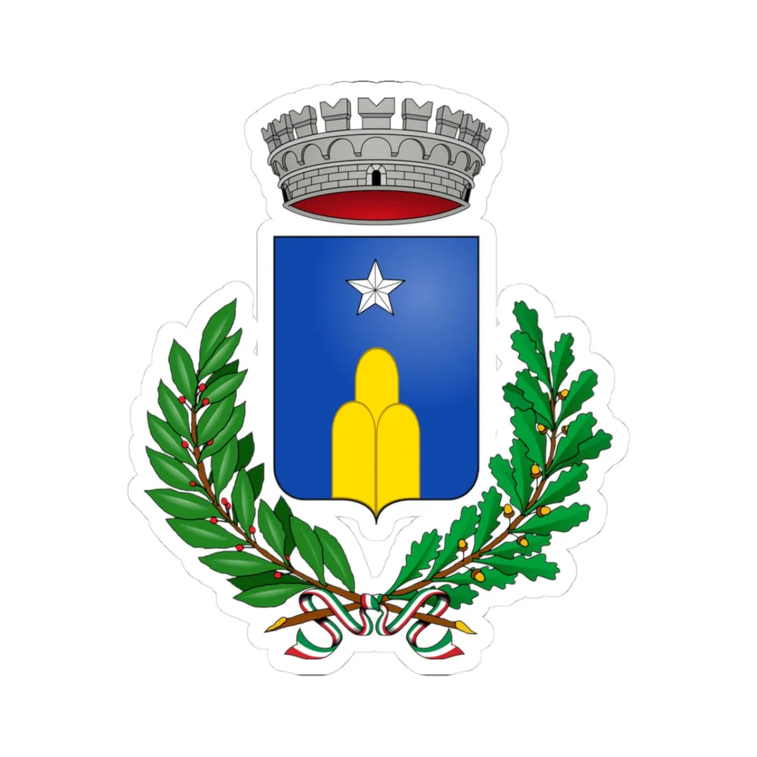 Pennadomo-Stemma (Italy) (Coat of Arms) STICKER Vinyl Kiss-Cut Decal 3 Inch White - The Sticker Space