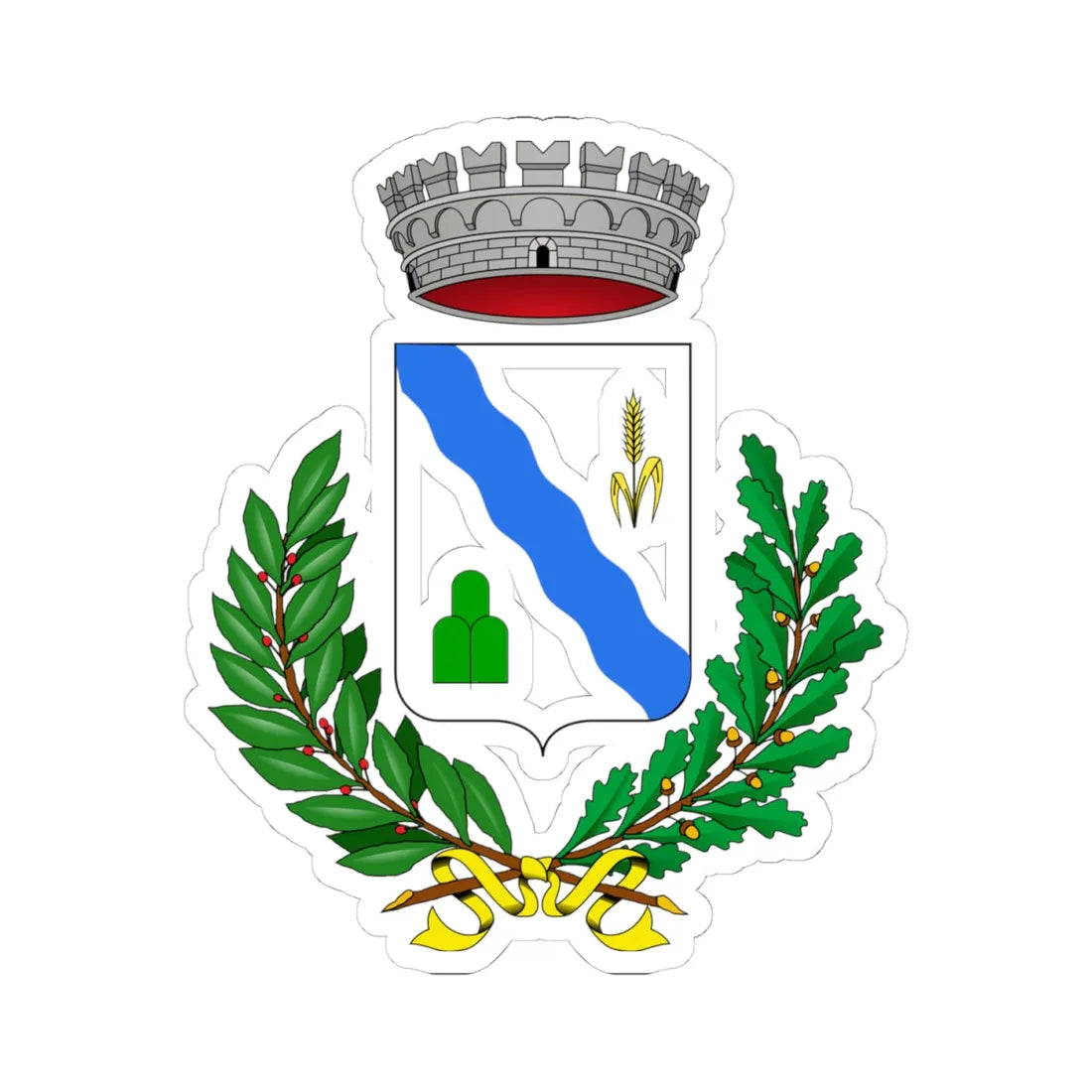 Pennapiedimonte-Stemma (Italy) (Coat of Arms) STICKER Vinyl Kiss-Cut Decal 4 Inch White - The Sticker Space