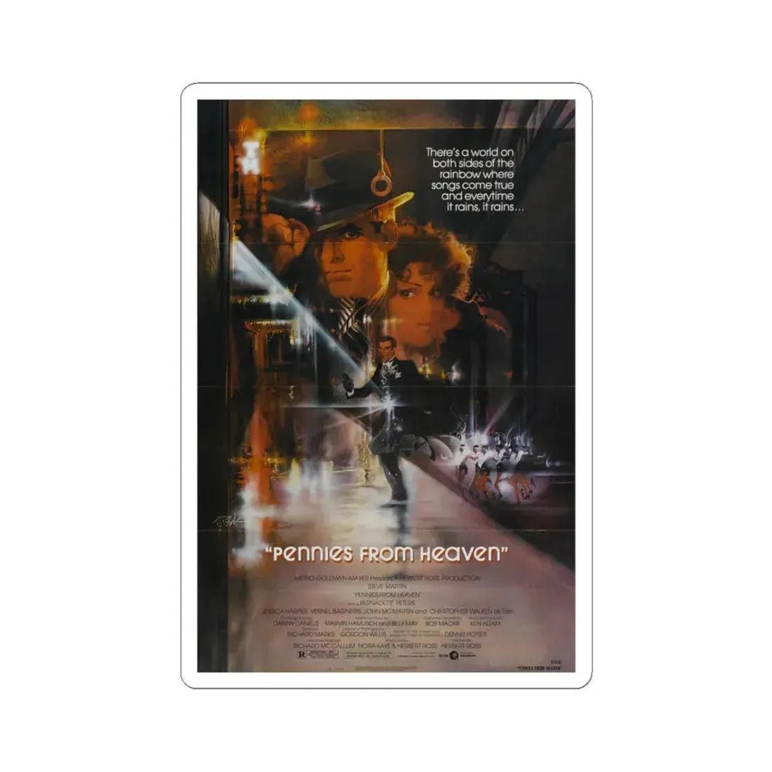 Pennies from Heaven 1981 Movie Poster - STICKER Vinyl Kiss-Cut Decal 3 Inch White - The Sticker Space