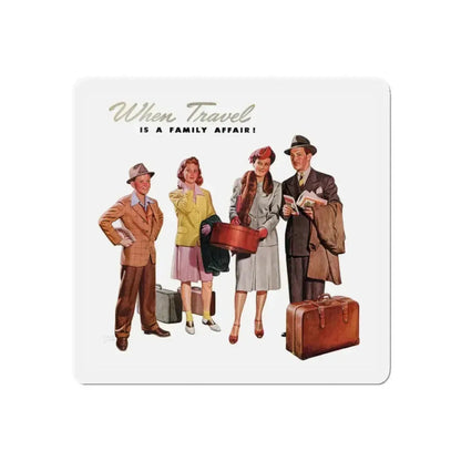 Pennsylvania Railroad advt, Holiday magazine, March 1946 (Magazine Illustration) Refrigerator Magnet 4 Inch Die-Cut - The Sticker Space