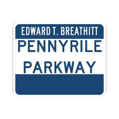 Pennyrile Parkway (Kentucky) (Road Sign) STICKER Vinyl Kiss-Cut Decal 3 Inch White - The Sticker Space