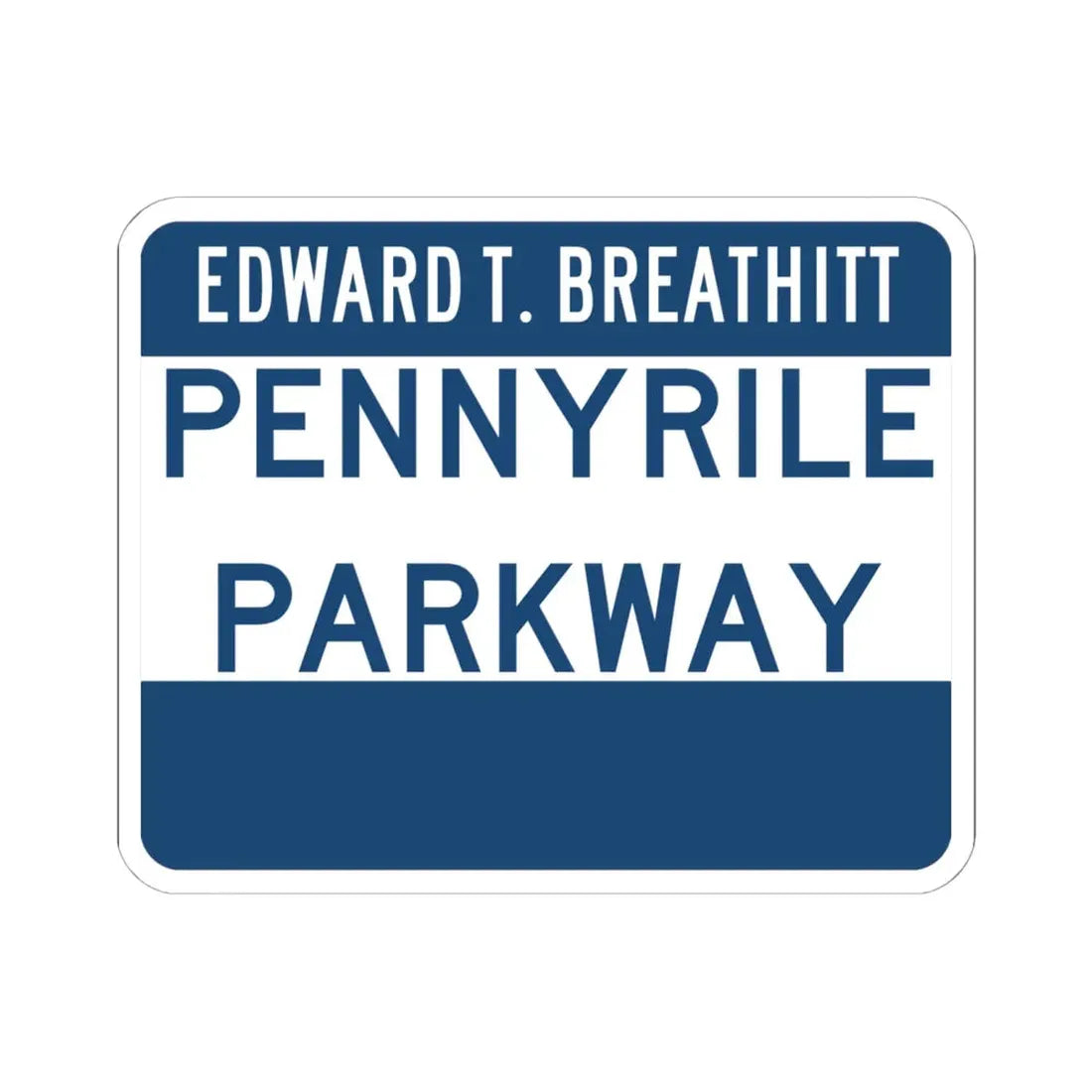 Pennyrile Parkway (Kentucky) (Road Sign) STICKER Vinyl Kiss-Cut Decal 6 Inch White - The Sticker Space