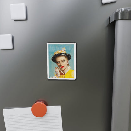 Pensive Beauty, cover illustration for American Weekly (Magazine Illustration) Refrigerator Magnet-The Sticker Space