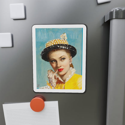 Pensive Beauty, cover illustration for American Weekly (Magazine Illustration) Refrigerator Magnet-The Sticker Space