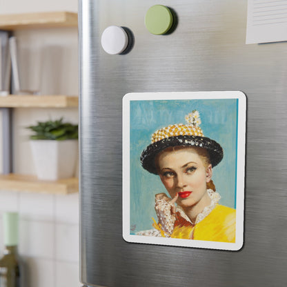 Pensive Beauty, cover illustration for American Weekly (Magazine Illustration) Refrigerator Magnet-The Sticker Space