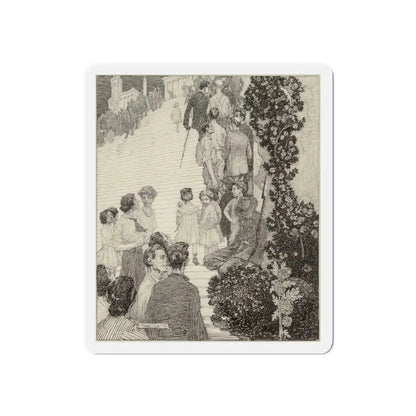 People Ascending Stairway (Magazine Illustration) Refrigerator Magnet - The Sticker Space