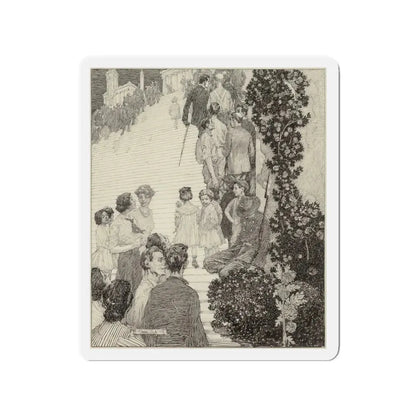 People Ascending Stairway (Magazine Illustration) Refrigerator Magnet - The Sticker Space