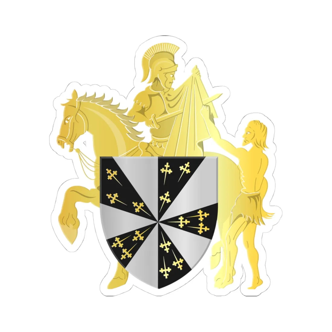 Pepingen wapen (Belgium) (Coat of Arms) STICKER Vinyl Kiss-Cut Decal 4 Inch White - The Sticker Space