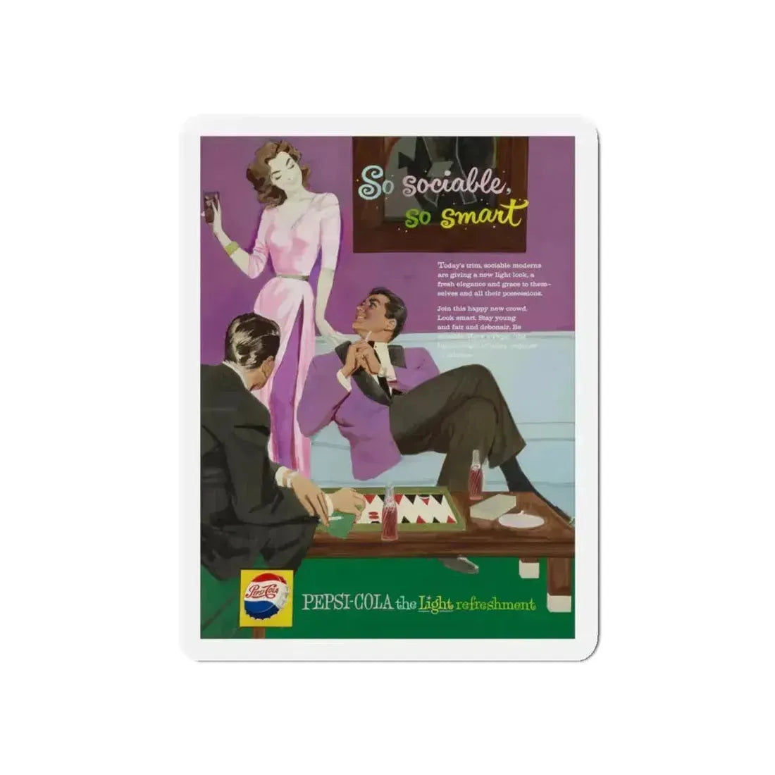 Pepsi-Cola, ad illustration (1) (Magazine Illustration) Refrigerator Magnet 5 Inch Die-Cut - The Sticker Space