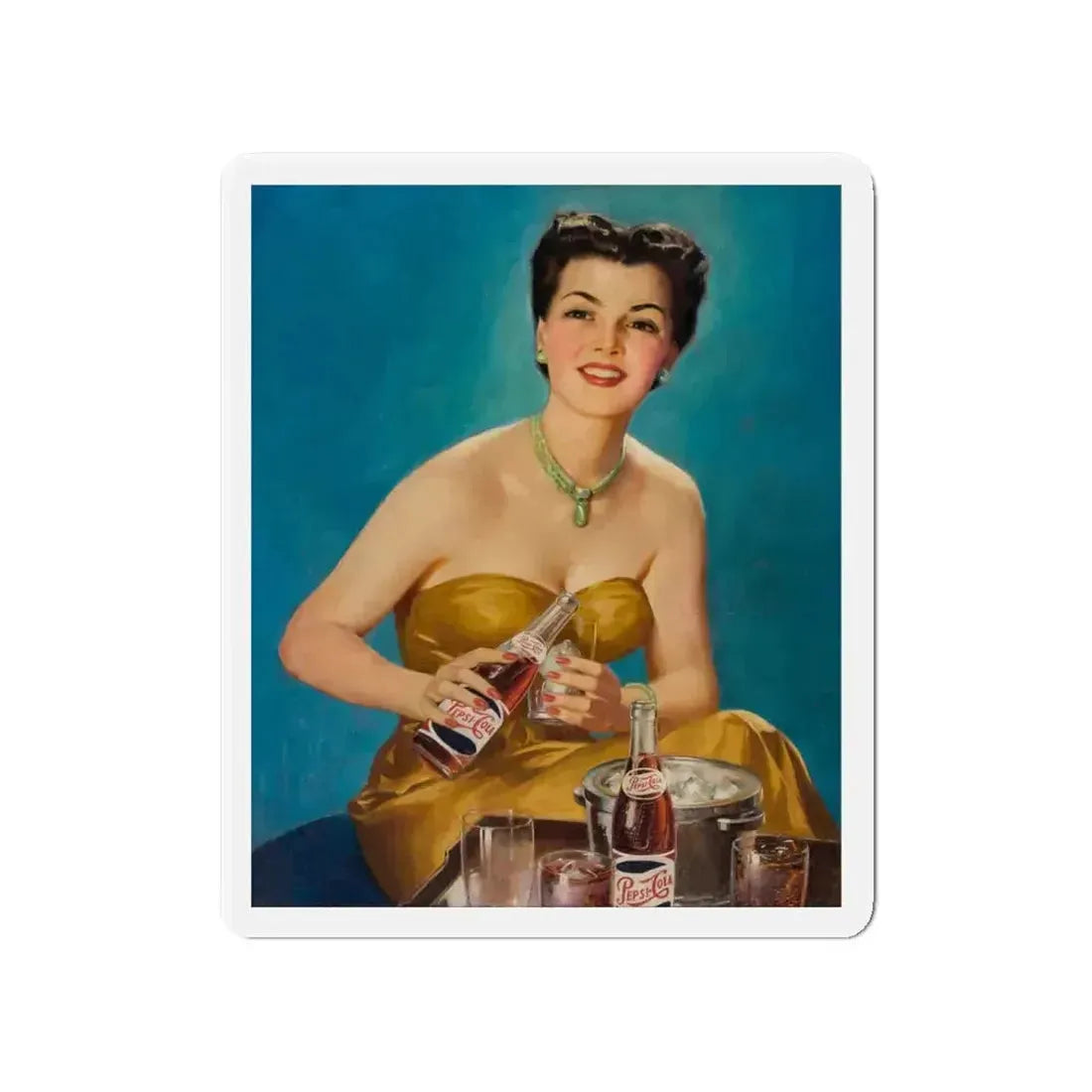 Pepsi-Cola, ad illustration (2) (Magazine Illustration) Refrigerator Magnet 4 Inch Die-Cut - The Sticker Space