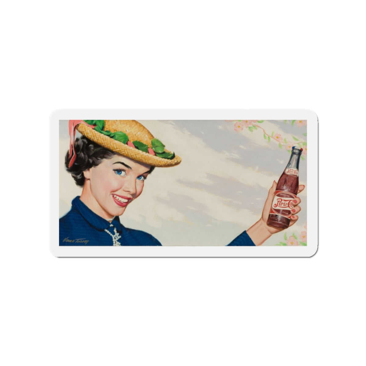 Pepsi-Cola, ad illustration (Magazine Illustration) Refrigerator Magnet-2" x 2"-The Sticker Space