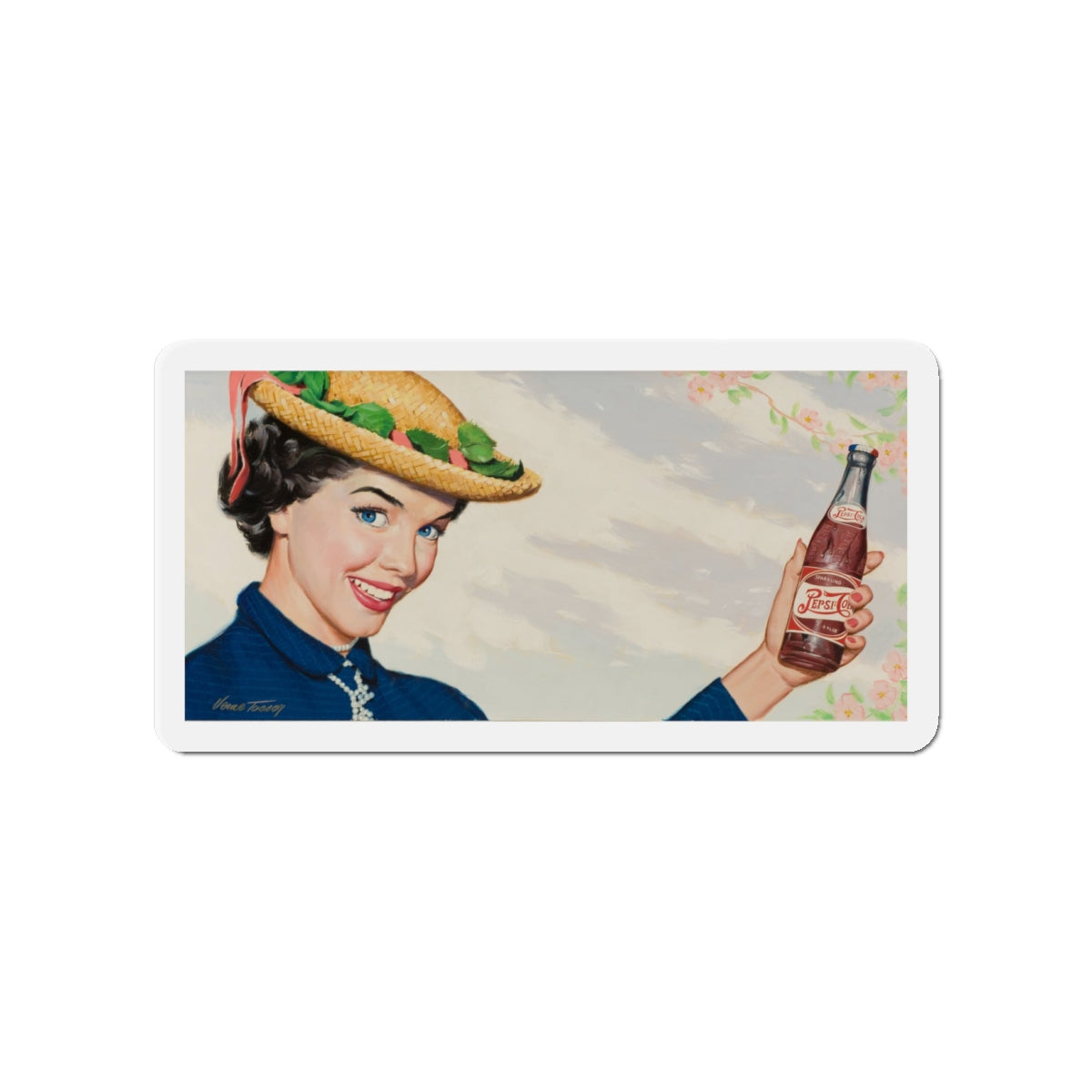 Pepsi-Cola, ad illustration (Magazine Illustration) Refrigerator Magnet-4" x 4"-The Sticker Space