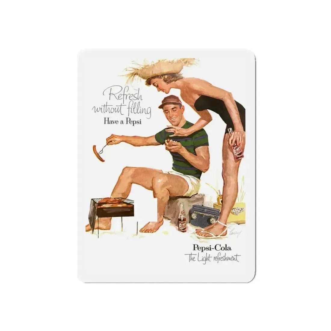 Pepsi-Cola advertisement (Magazine Illustration) Refrigerator Magnet 5 Inch Die-Cut - The Sticker Space
