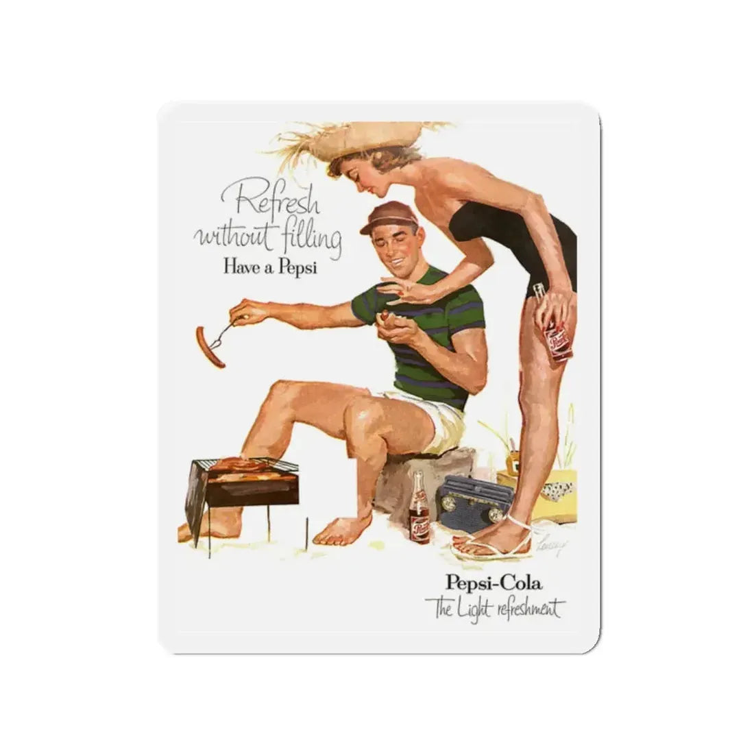 Pepsi-Cola advertisement (Magazine Illustration) Refrigerator Magnet - The Sticker Space