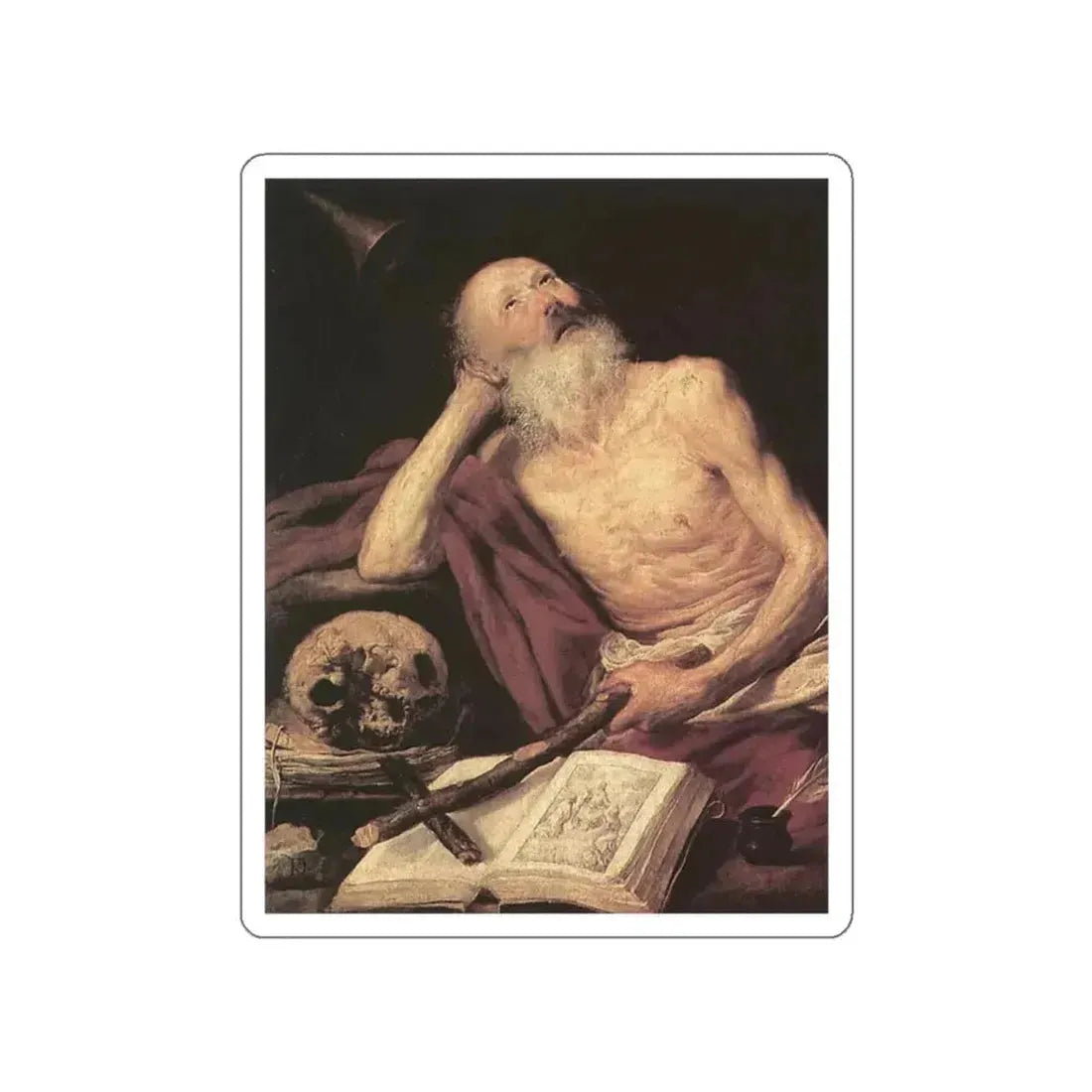PEREDA, Antonio de -  St Jerome (Artwork) STICKER Vinyl Die-Cut Decal White Die-Cut 2 Inch - The Sticker Space