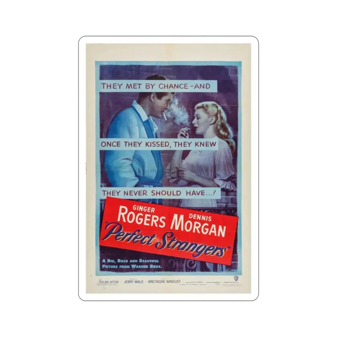 Perfect Strangers 1950 Movie Poster STICKER Vinyl Die-Cut Decal 2 Inch - The Sticker Space