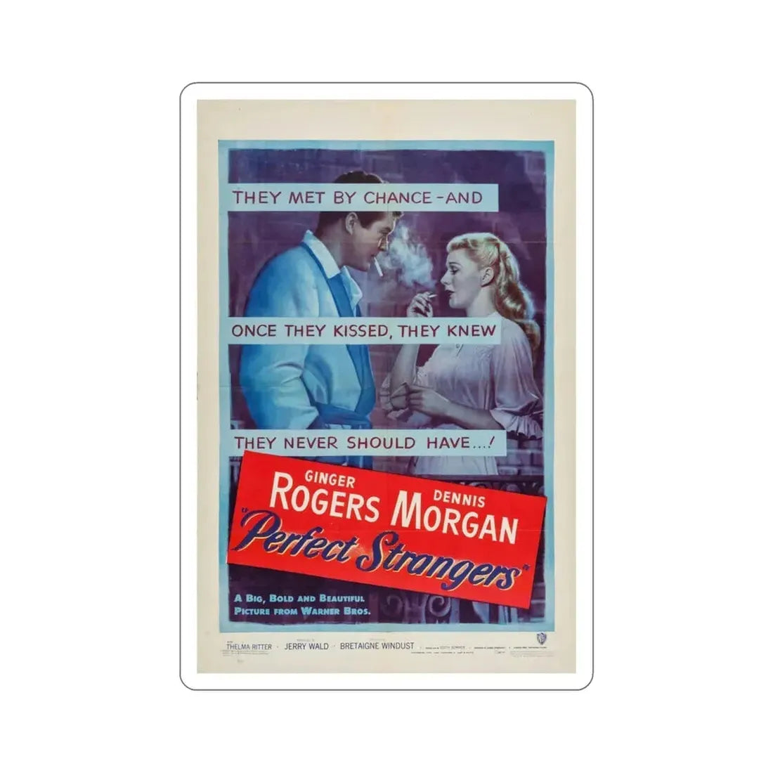 Perfect Strangers 1950 Movie Poster STICKER Vinyl Die-Cut Decal 3 Inch - The Sticker Space