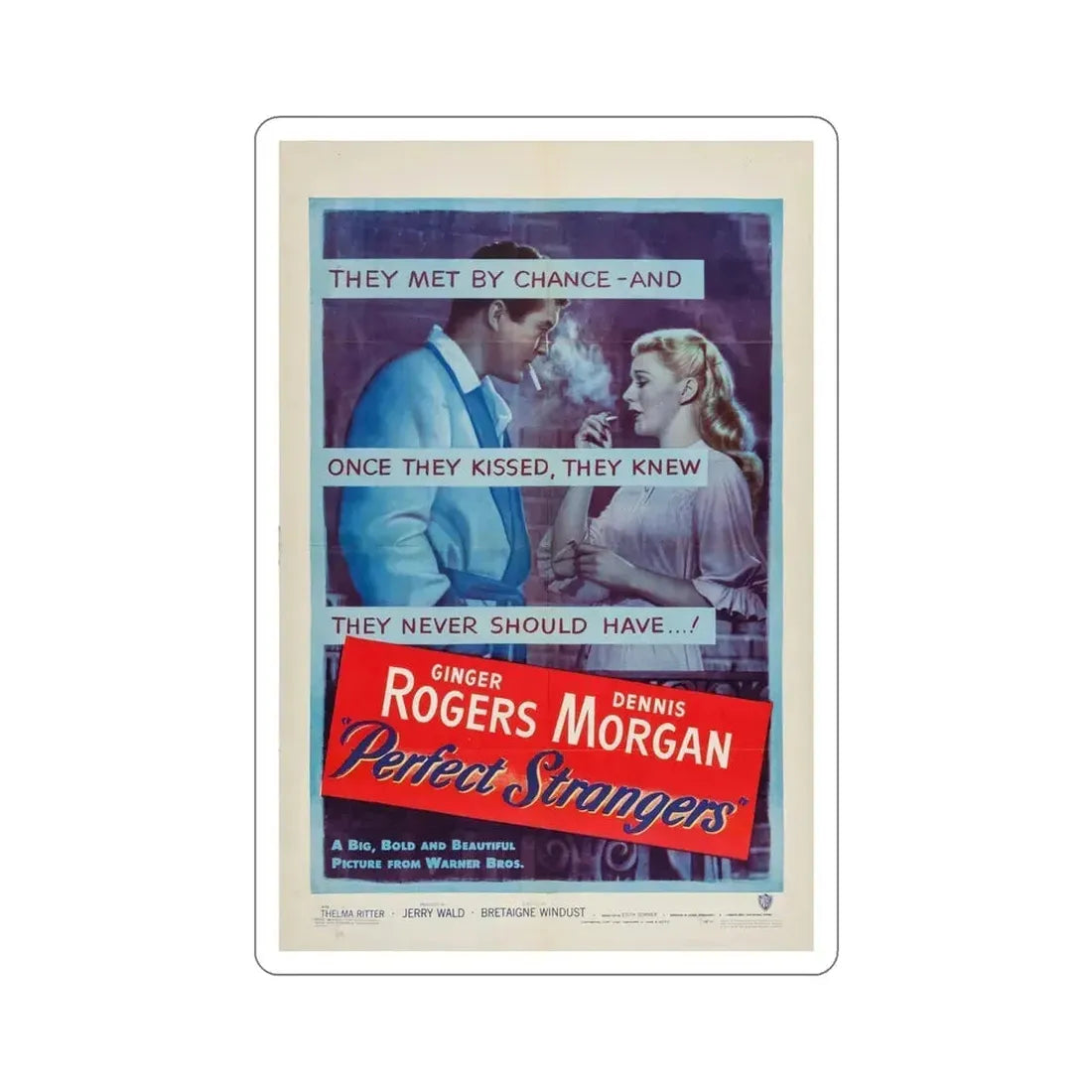 Perfect Strangers 1950 Movie Poster STICKER Vinyl Die-Cut Decal 4 Inch - The Sticker Space