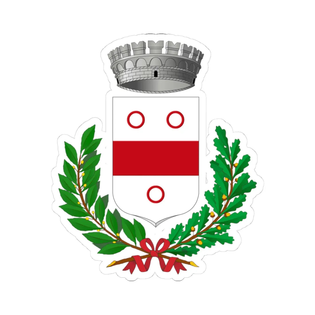 Pergine Valdarno-Stemma (Italy) (Coat of Arms) STICKER Vinyl Kiss-Cut Decal 3 Inch White - The Sticker Space