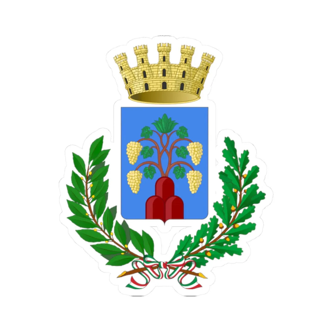 Pergola Italia-Stemma (Italy) (Coat of Arms) STICKER Vinyl Kiss-Cut Decal 2 Inch White - The Sticker Space
