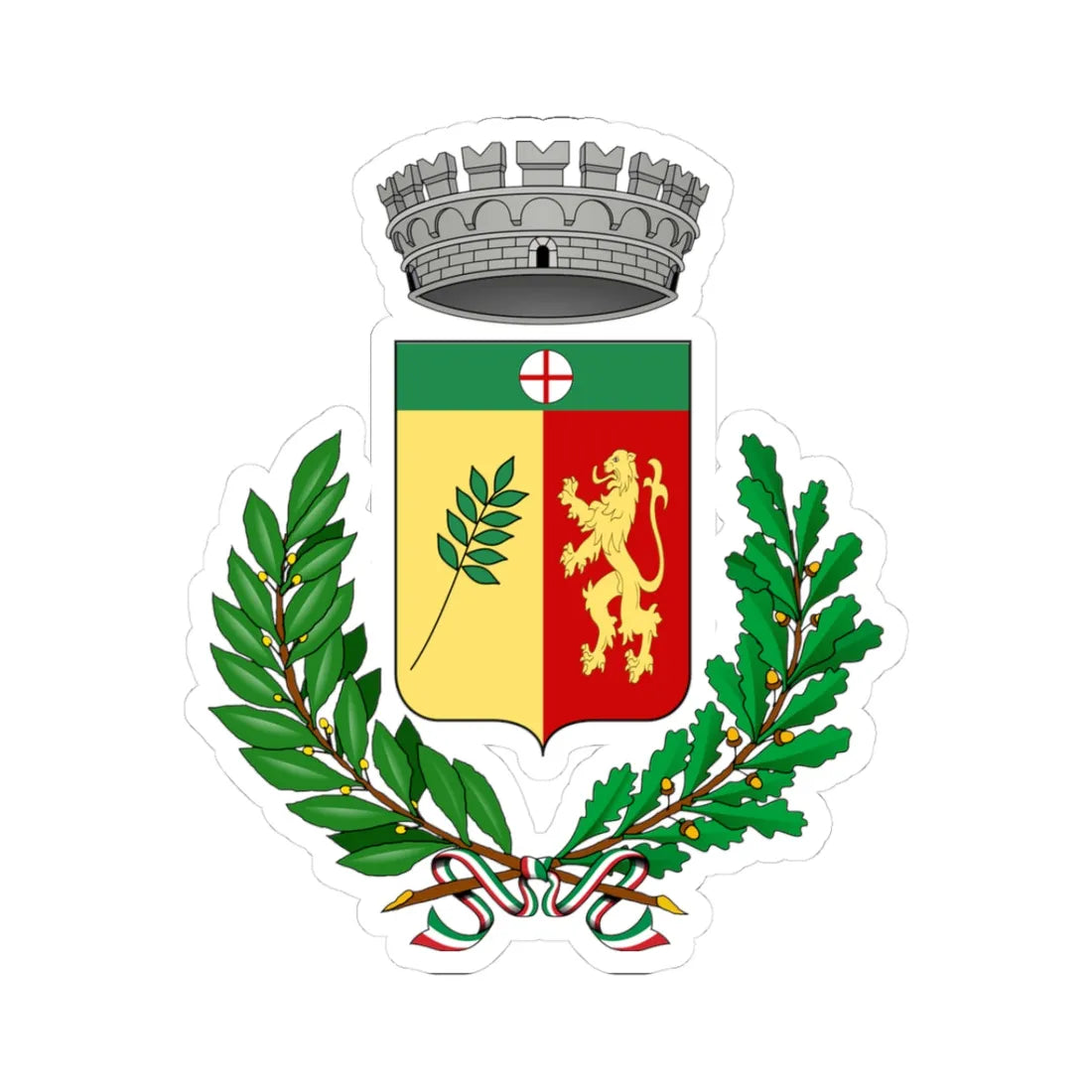 Perinaldo-Stemma (Italy) (Coat of Arms) STICKER Vinyl Kiss-Cut Decal 3 Inch White - The Sticker Space