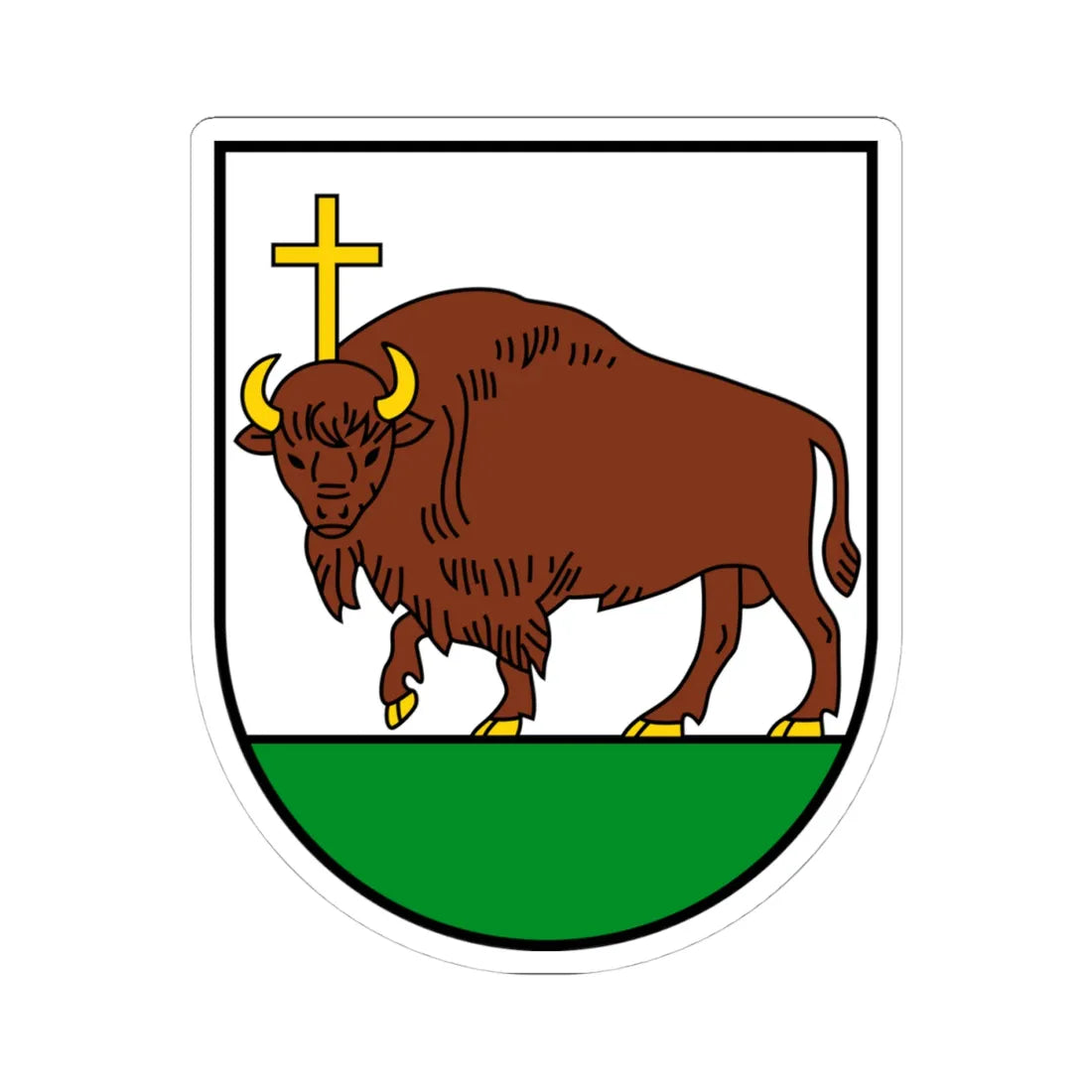 Perloja COA (Lithuania) (Coat of Arms) STICKER Vinyl Kiss-Cut Decal 4 Inch White - The Sticker Space